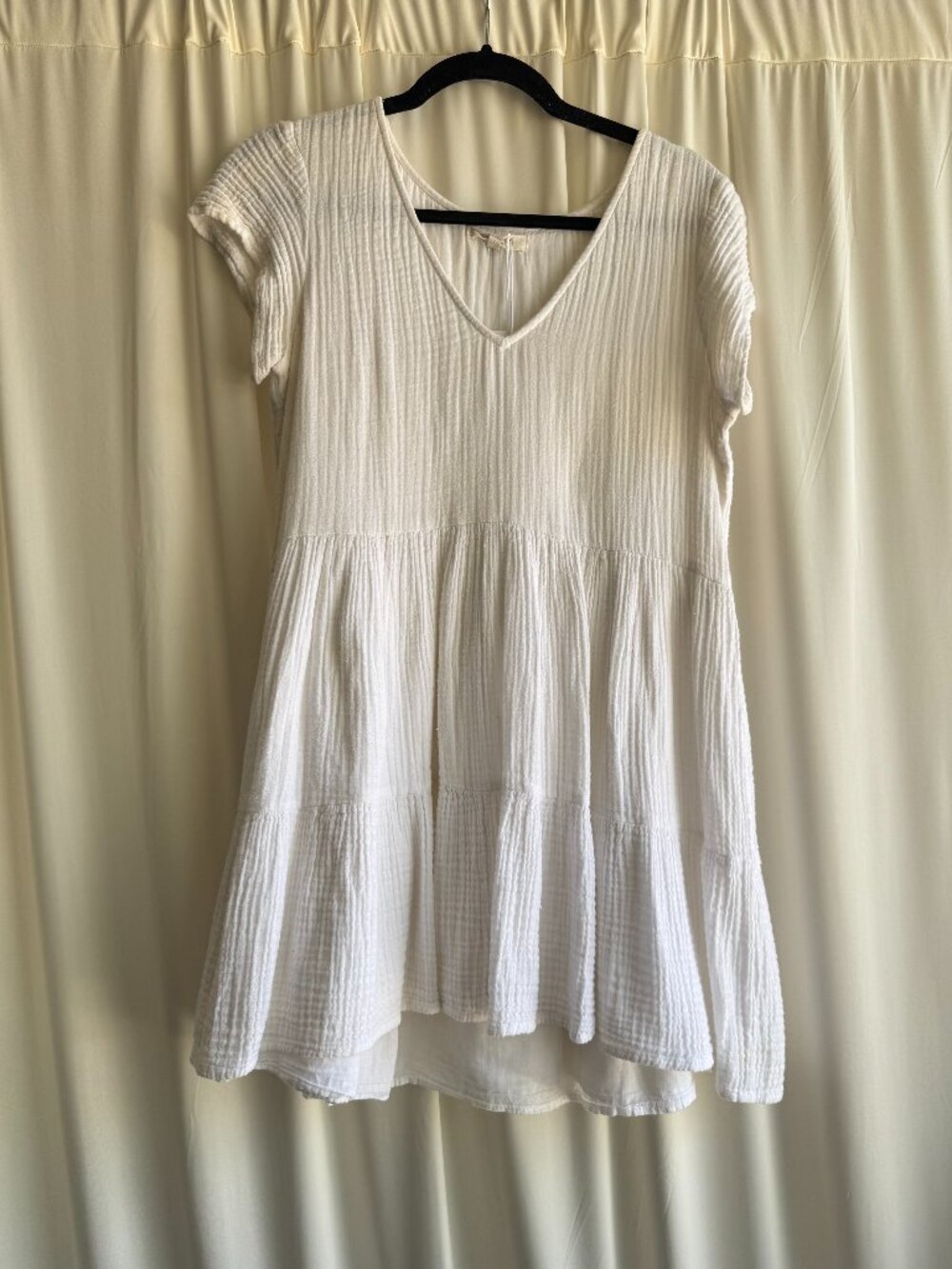 Rip Curl White Cotton Gauze Babydoll Mini Dress Small
